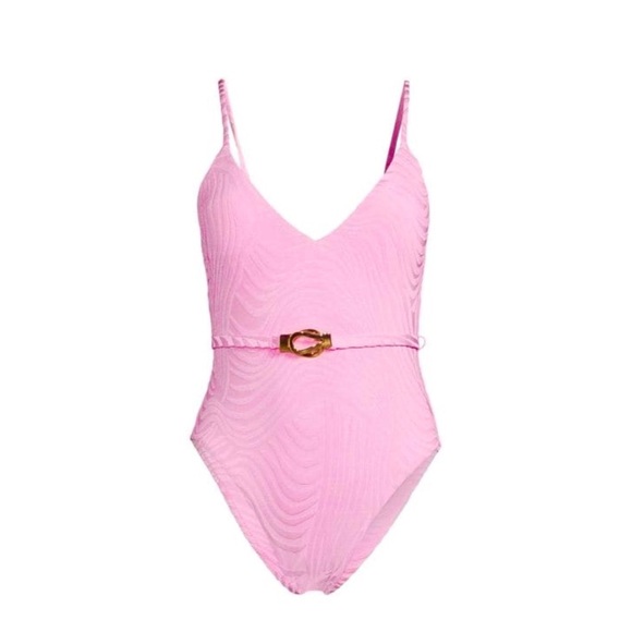 SUNSHINE 79 Groovy Swirl Belted One-Piece Swimsuit